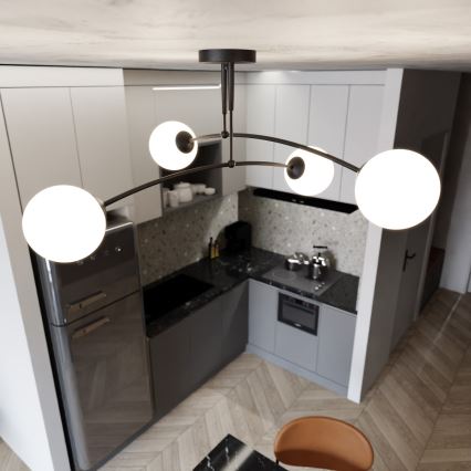 Κρεμαστό φωτιστικό PREGOS 4xE14/10W/230V μαύρο