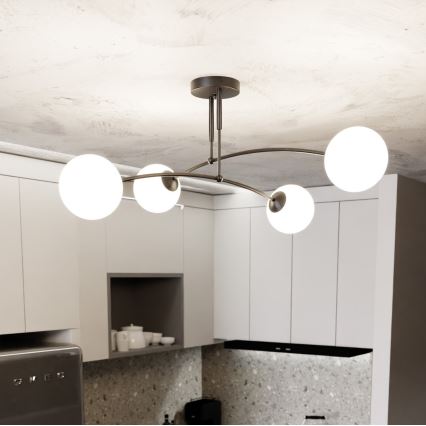 Κρεμαστό φωτιστικό PREGOS 4xE14/10W/230V μαύρο