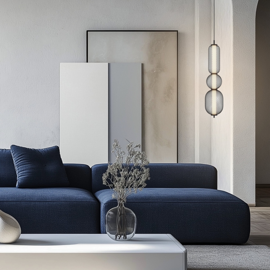 Κρεμαστό φωτιστικό PUMA LED με καλώδιο, 15W/230V, Ø 14 cm, μαύρο