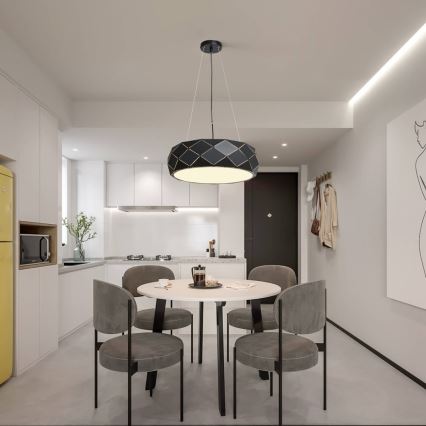 Κρεμαστό φωτιστικό REUS με καλώδιο 3xE27/40W/230V, διάμ. 47 cm, μαύρο