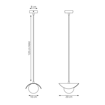 Κρεμαστό φωτιστικό RITUAL σε καλώδιο, 1xG9/8W/230V, μαύρο