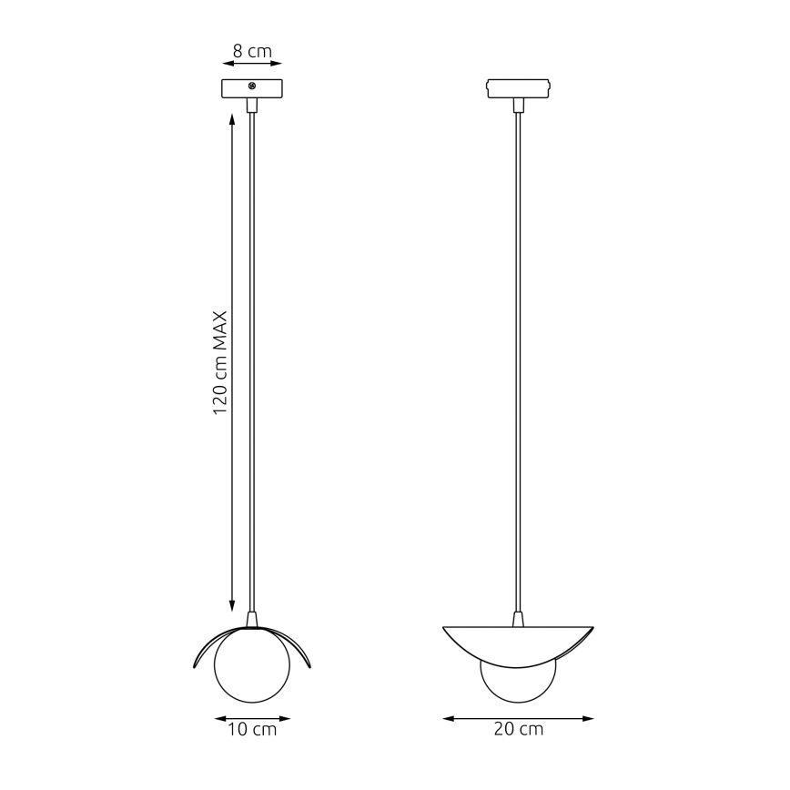Κρεμαστό φωτιστικό RITUAL σε καλώδιο, 1xG9/8W/230V, μαύρο