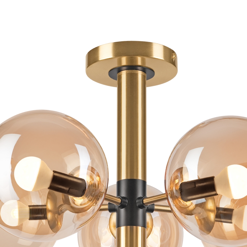 Κρεμαστό φωτιστικό ROLLO 5xE14/5W/230V χρυσό/φιμέ μπεζ