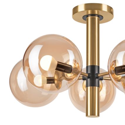 Κρεμαστό φωτιστικό ROLLO 5xE14/5W/230V χρυσό/φιμέ μπεζ