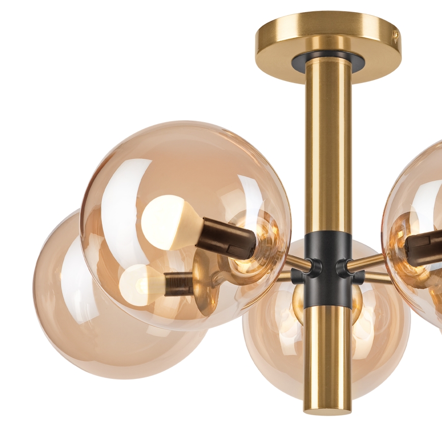 Κρεμαστό φωτιστικό ROLLO 5xE14/5W/230V χρυσό/φιμέ μπεζ