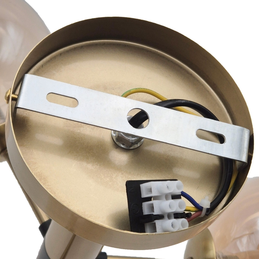 Κρεμαστό φωτιστικό ROLLO 5xE14/5W/230V χρυσό/φιμέ μπεζ