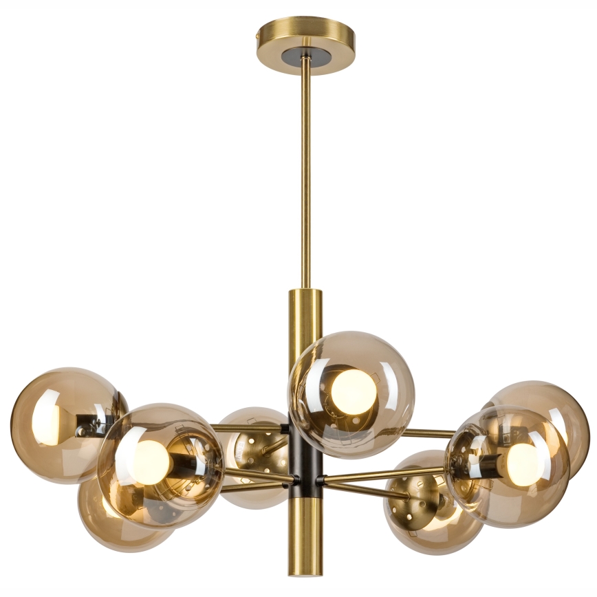 Κρεμαστό φωτιστικό ROLLO 8xE14/5W/230V χρυσό/φιμέ μπεζ