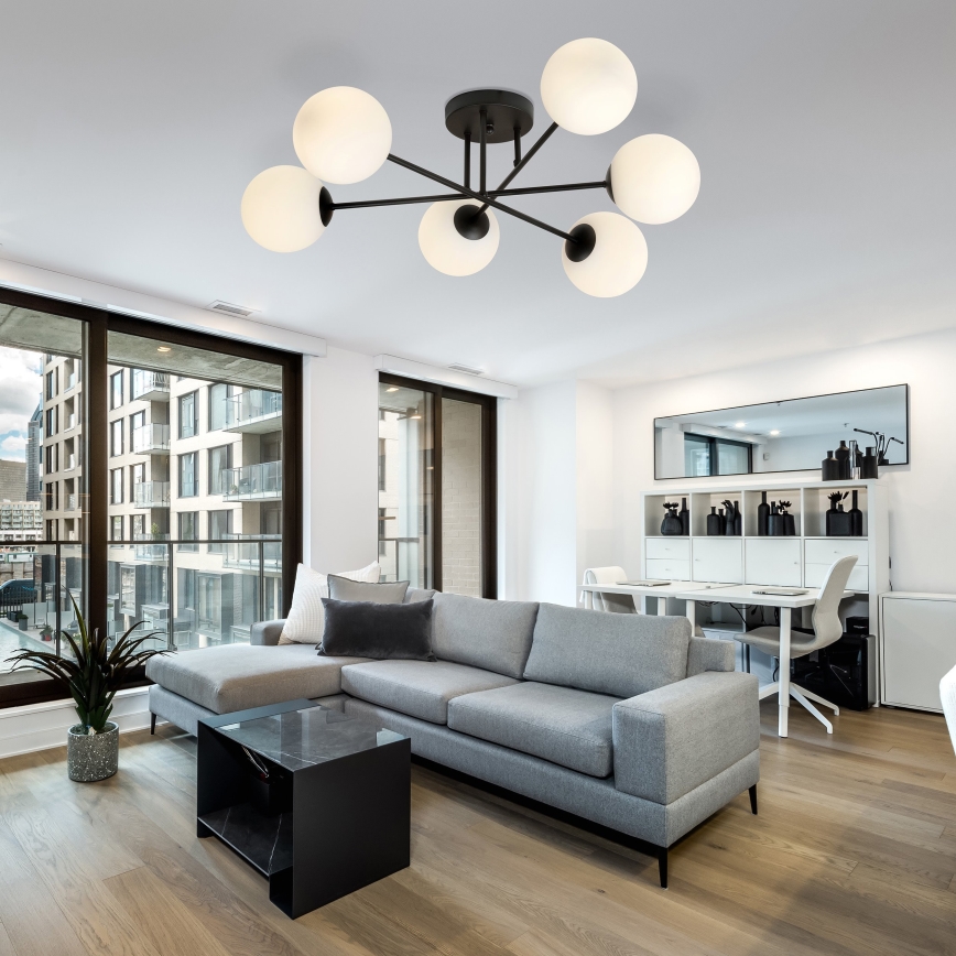 Κρεμαστό φωτιστικό ROMA 6xE14/10W/230V μαύρο/λευκό