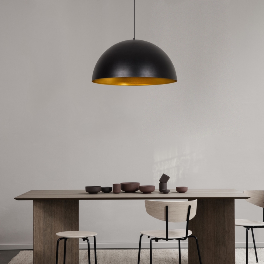 Κρεμαστό φωτιστικό SIVANI με καλώδιο, 1xE27/40W/230V, Ø 60 cm, μαύρο/χάλκινο