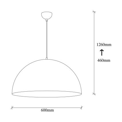 Κρεμαστό φωτιστικό SIVANI με καλώδιο, 1xE27/40W/230V, Ø 60 cm, μαύρο/χάλκινο