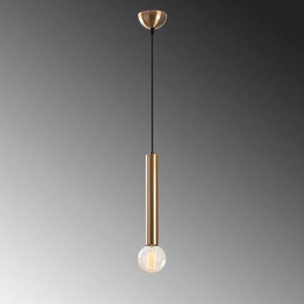 Κρεμαστό φωτιστικό TEMPO με καλώδιο 1xE27/40W/230V σε χρυσή απόχρωση