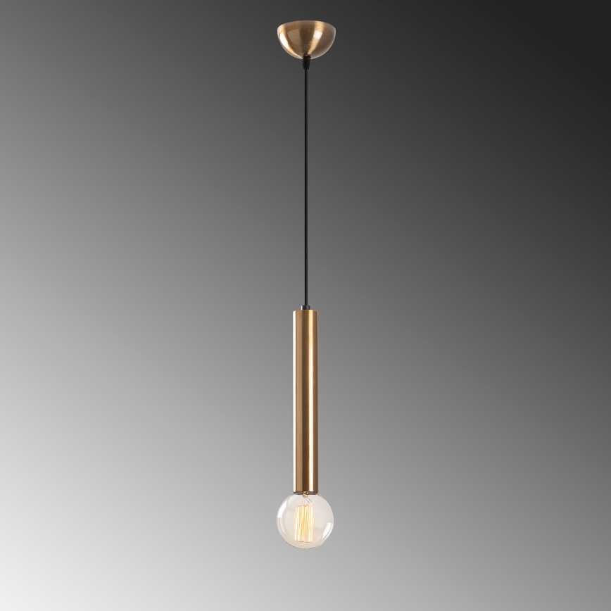 Κρεμαστό φωτιστικό TEMPO με καλώδιο 1xE27/40W/230V σε χρυσή απόχρωση