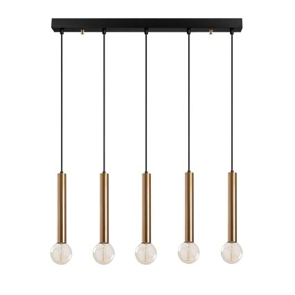 Κρεμαστό φωτιστικό TEMPO με καλώδιο, 5xE27/40W/230V, χρυσό