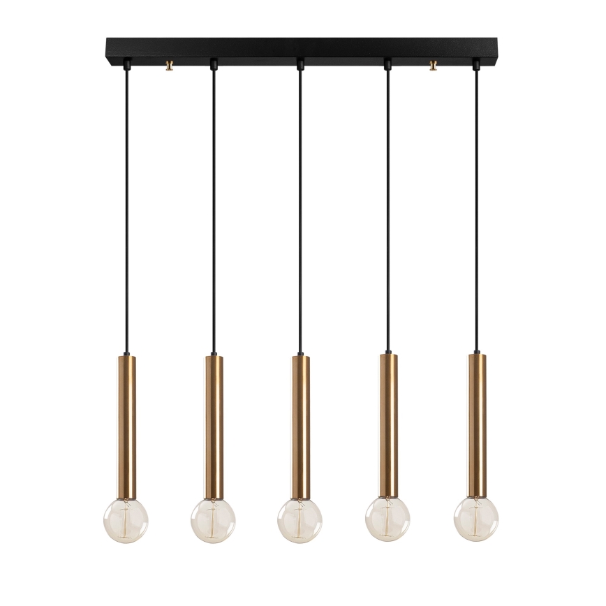 Κρεμαστό φωτιστικό TEMPO με καλώδιο, 5xE27/40W/230V, χρυσό