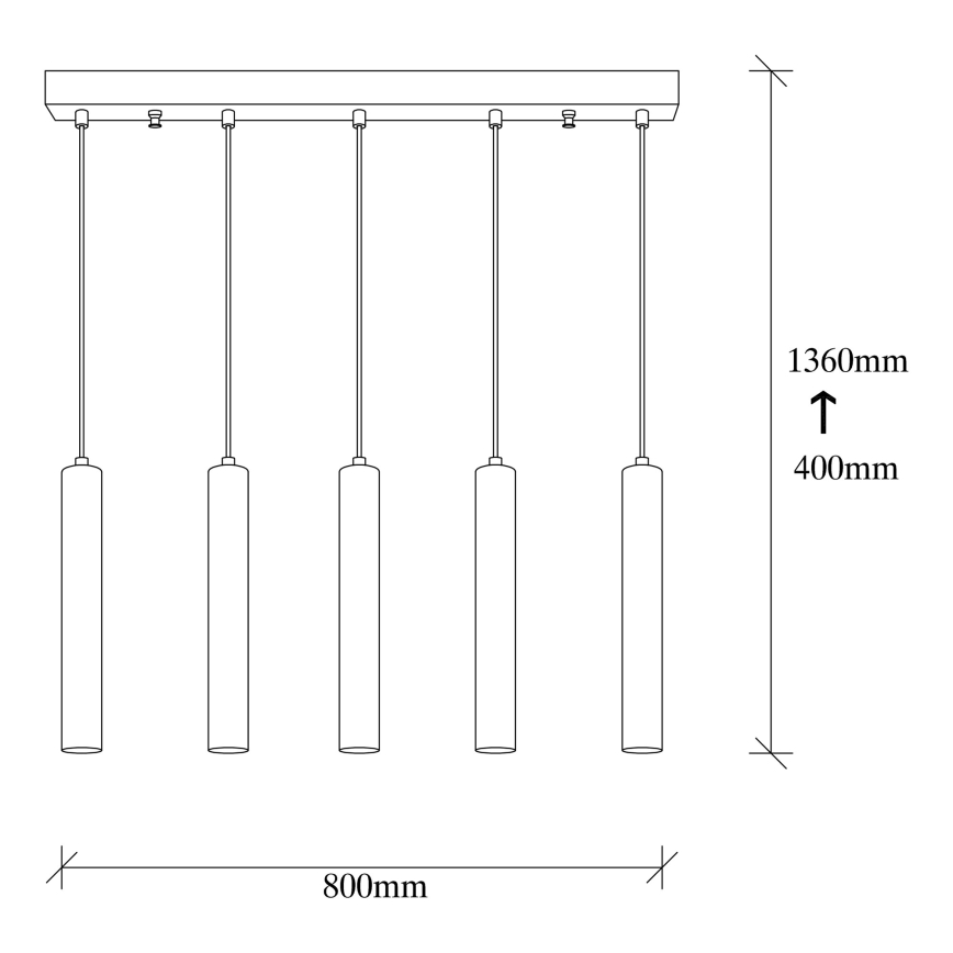 Κρεμαστό φωτιστικό TEMPO με καλώδιο, 5xE27/40W/230V, χρυσό