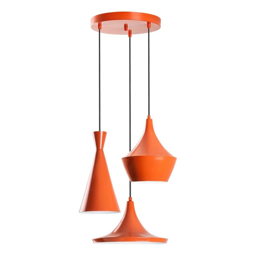 Κρεμαστό φωτιστικό TOM με καλώδιο 3xE27/40W/230V, πορτοκαλί