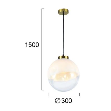 Κρεμαστό φωτιστικό VANA με καλώδιο 1xE27/40W/230V εκρού/χρυσό