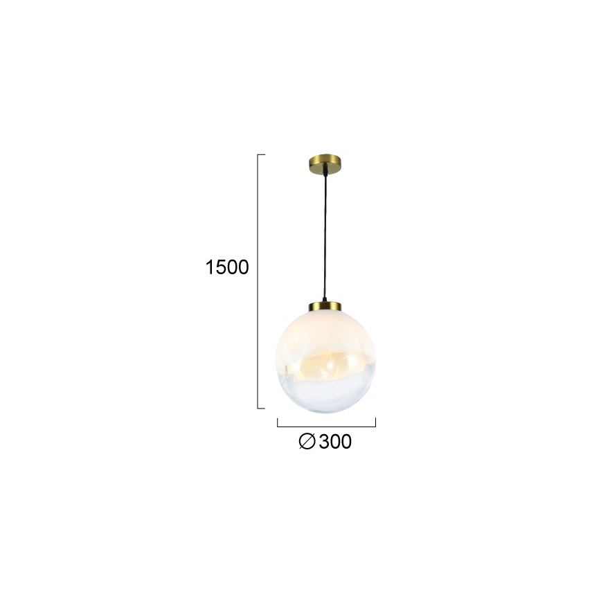 Κρεμαστό φωτιστικό VANA με καλώδιο 1xE27/40W/230V εκρού/χρυσό