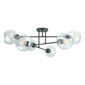 Κρεμαστό φωτιστικό VASCO 6xE27/60W/230V μαύρο/διαφανές