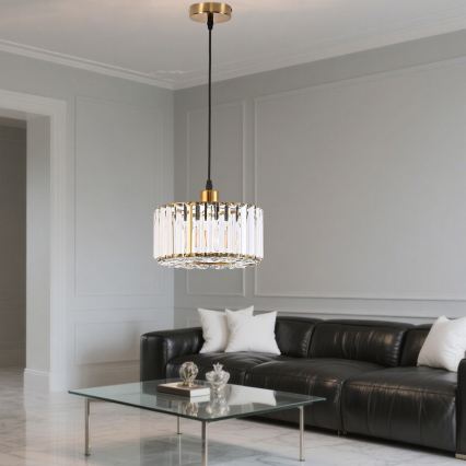 Κρεμαστό φωτιστικό VETRO με καλώδιο, 1xE27/60W/230V, χρυσό