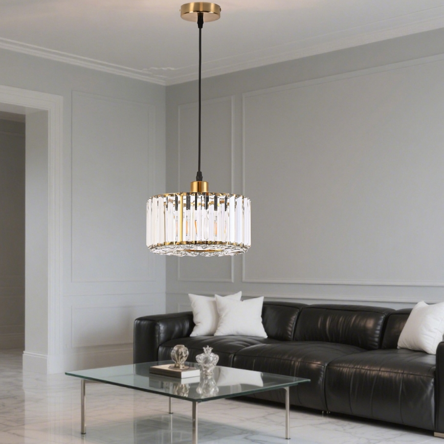 Κρεμαστό φωτιστικό VETRO με καλώδιο, 1xE27/60W/230V, χρυσό