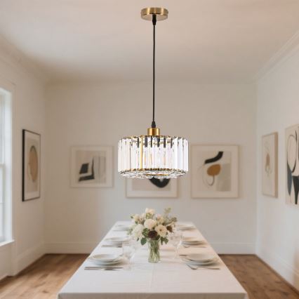 Κρεμαστό φωτιστικό VETRO με καλώδιο, 1xE27/60W/230V, χρυσό