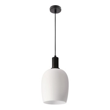 Κρεμαστό φωτιστικό WOLKEN με καλώδιο 1xE27/40W/230V, λευκό/μαύρο