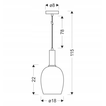 Κρεμαστό φωτιστικό WOLKEN με καλώδιο 1xE27/40W/230V, λευκό/μαύρο