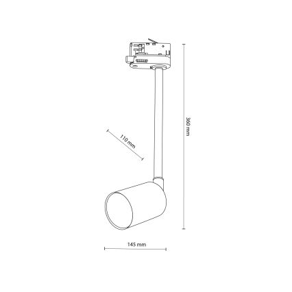 Κρεμαστό φωτιστικό για σύστημα 3-φασικής ράγας TOP 1xGU10/8W/230V λευκό
