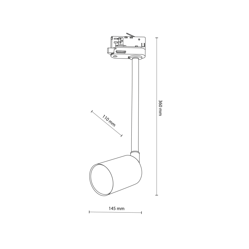 Κρεμαστό φωτιστικό για σύστημα 3-φασικής ράγας TOP 1xGU10/8W/230V λευκό