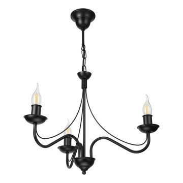 Κρεμαστό φωτιστικό με αλυσίδα ANTON 3xE14/15W/230V μαύρο