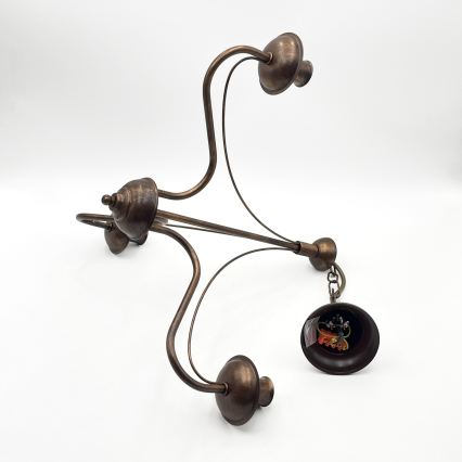 Κρεμαστό φωτιστικό με αλυσίδα ANTON 3xE14/15W/230V μπρονζέ