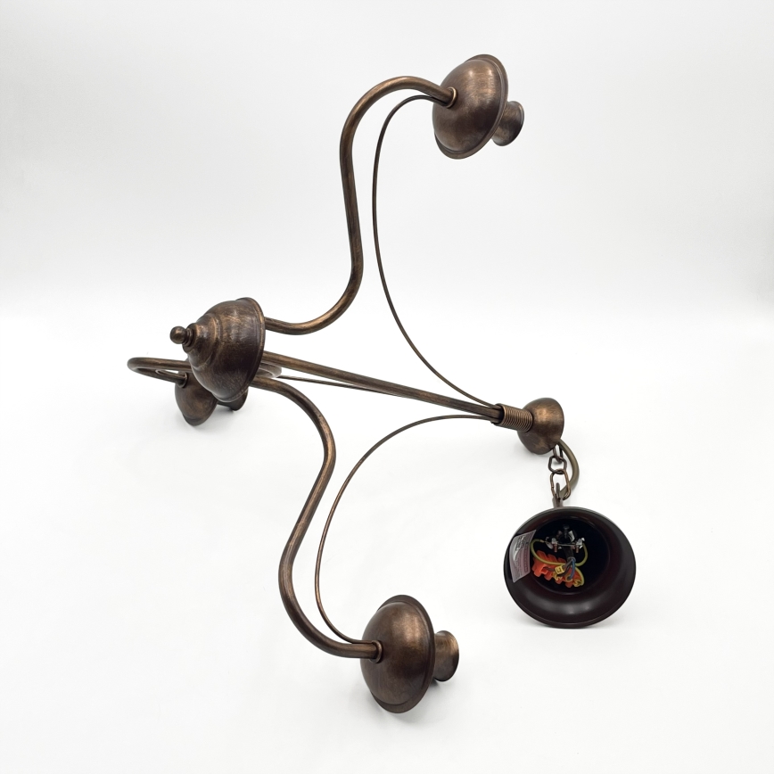 Κρεμαστό φωτιστικό με αλυσίδα ANTON 3xE14/15W/230V μπρονζέ