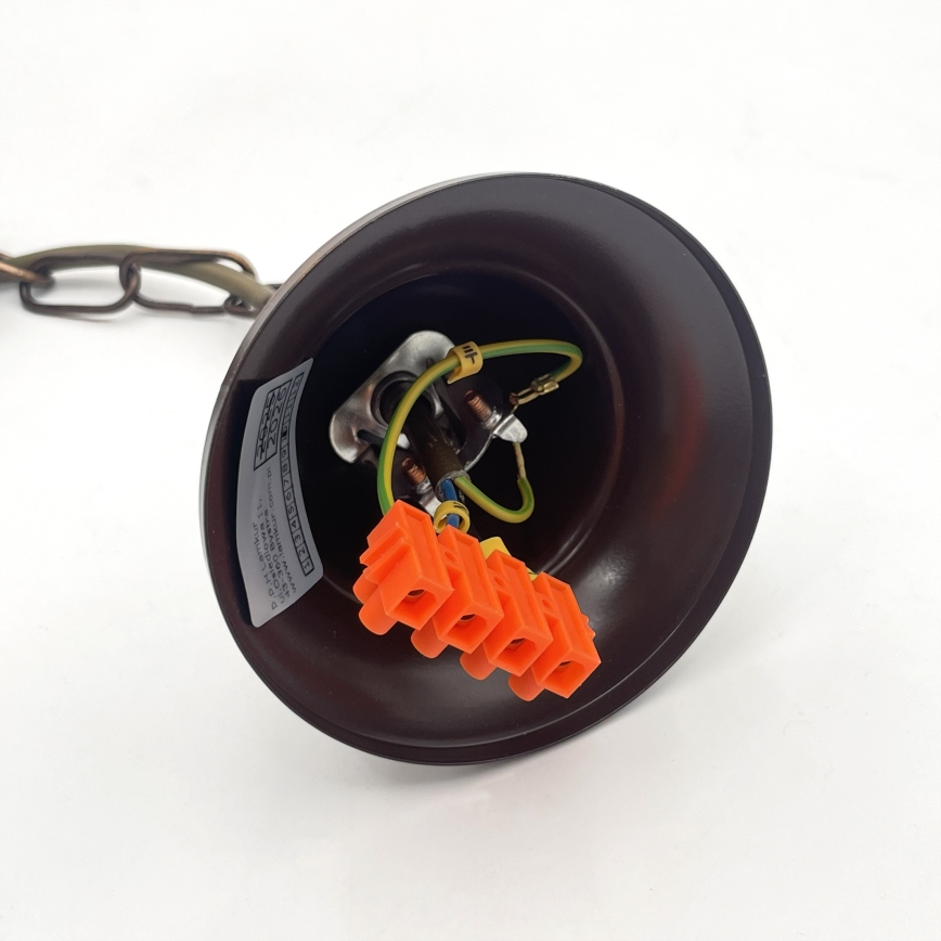 Κρεμαστό φωτιστικό με αλυσίδα ANTON 3xE14/15W/230V μπρονζέ