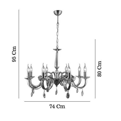 Κρεμαστό φωτιστικό με αλυσίδα CASTRO 8xE14/40W/230V χρυσό