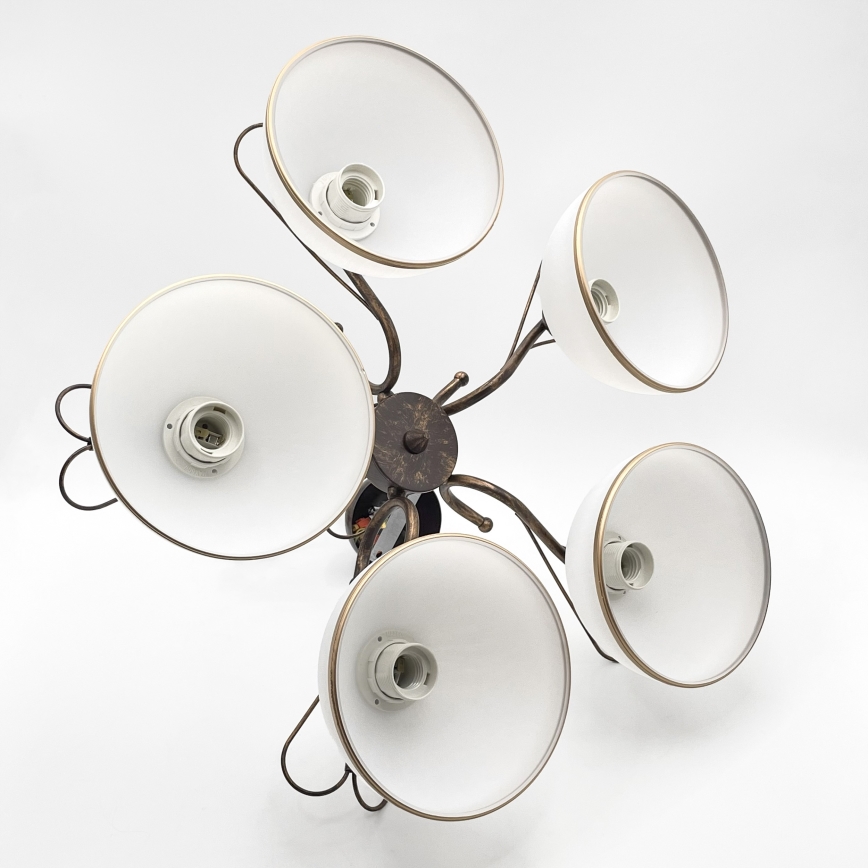 Κρεμαστό φωτιστικό με αλυσίδα COBRA 5xE27/60W/230V μπρούντζος/πατίνα