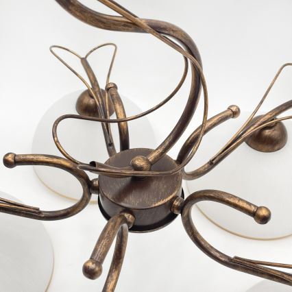 Κρεμαστό φωτιστικό με αλυσίδα COBRA 5xE27/60W/230V μπρούντζος/πατίνα