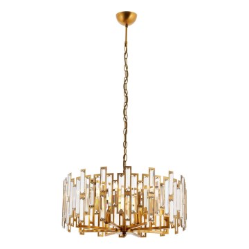 Κρεμαστό φωτιστικό με αλυσίδα CRYSTALLINE 6xE14/40W/230V χάλκινο
