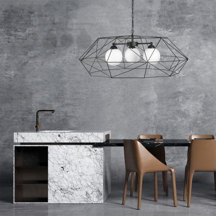 Κρεμαστό φωτιστικό με αλυσίδα DEXA 3xG9/10W/230V μαύρο