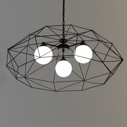 Κρεμαστό φωτιστικό με αλυσίδα DEXA 3xG9/10W/230V μαύρο