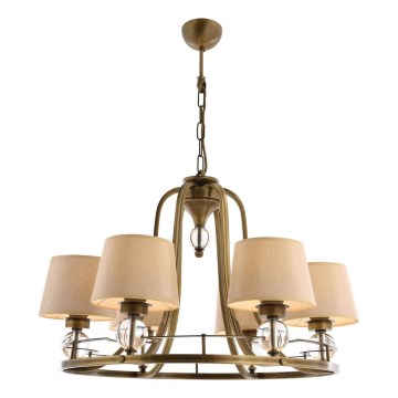 Κρεμαστό φωτιστικό με αλυσίδα NARA 6xE27/40W/230V μπρούτζινο