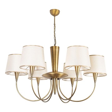 Κρεμαστό φωτιστικό με αλυσίδα PARDO 6xE27/40W/230V χρυσό/κρεμ