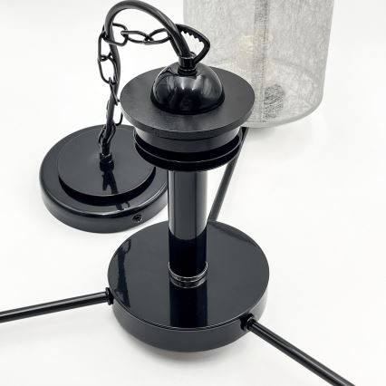 Κρεμαστό φωτιστικό με αλυσίδα ROSA 3xE27/60W/230V μαύρο/γκρίζο