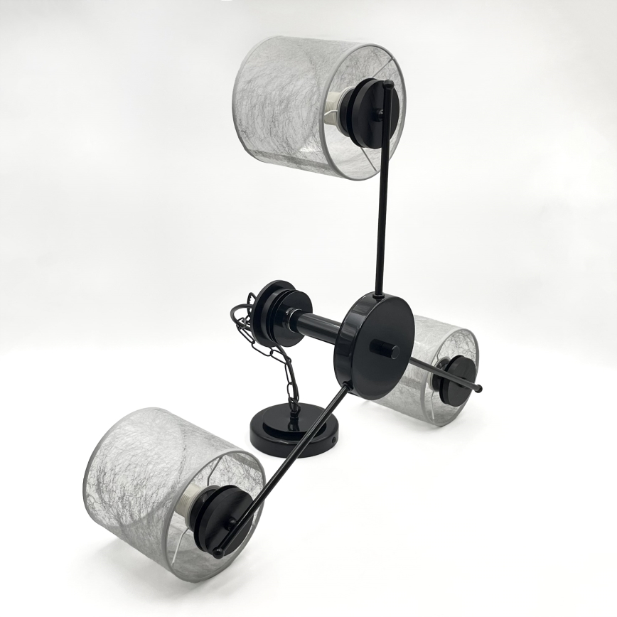 Κρεμαστό φωτιστικό με αλυσίδα ROSA 3xE27/60W/230V μαύρο/γκρίζο