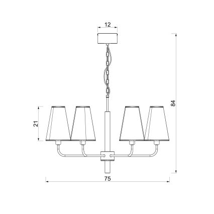 Κρεμαστό φωτιστικό με αλυσίδα TORTOLA 6xE14/15W/230V καφέ/εκρού