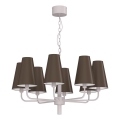 Κρεμαστό φωτιστικό με αλυσίδα TORTOLA 8xE14/15W/230V καφέ/εκρού