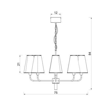 Κρεμαστό φωτιστικό με αλυσίδα TORTOLA 8xE14/15W/230V καφέ/εκρού