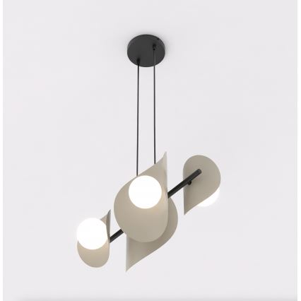 Κρεμαστό φωτιστικό με ανάρτηση σε καλώδιο ELEMENTI 4xG9/8W/230V, σε μπεζ απόχρωση