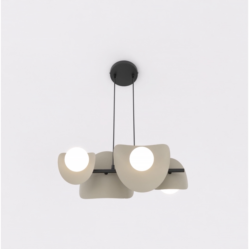 Κρεμαστό φωτιστικό με ανάρτηση σε καλώδιο ELEMENTI 4xG9/8W/230V, σε μπεζ απόχρωση