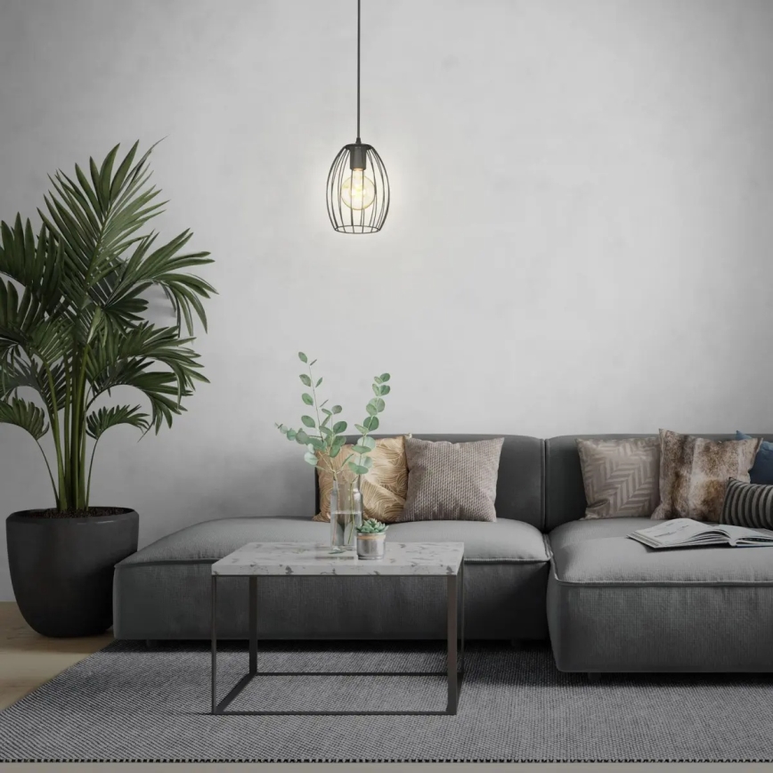 Κρεμαστό φωτιστικό με καλώδιο 1xE27/60W/230V, μαύρο